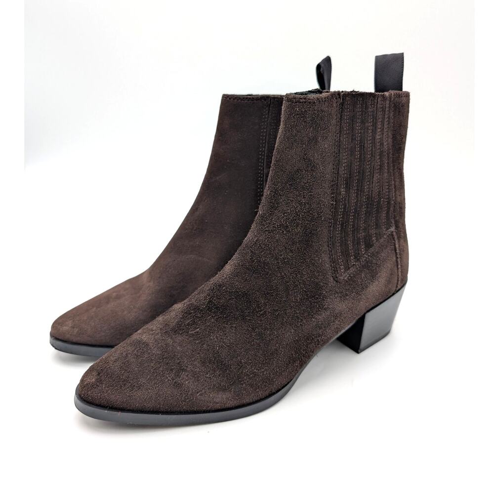 Rag & Bone Rylee Block Heel Ankle Bootie Pointed Toe Women's Mocha Size US7 EU37